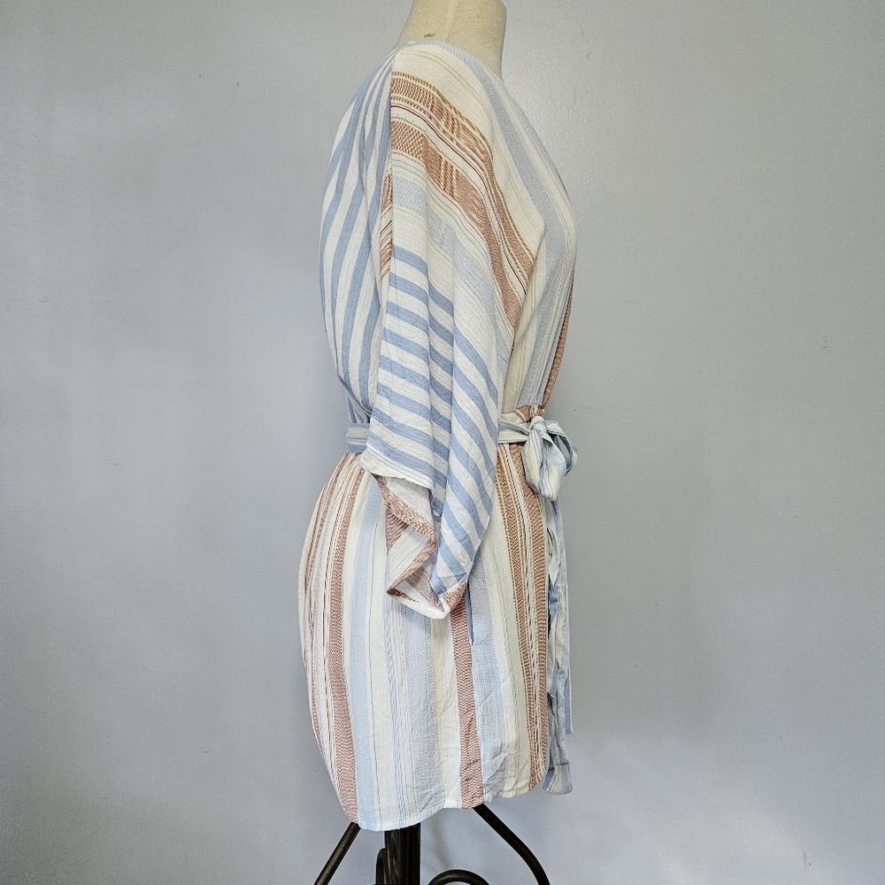 Olive Scent Stripe Three-Quarter Sleeve Romper Medium NEW - Picture 6 of 16